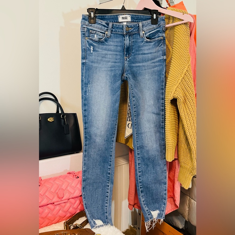 PAIGE Women's Blue ankle Jeans size 26 - Picture 2 of 8